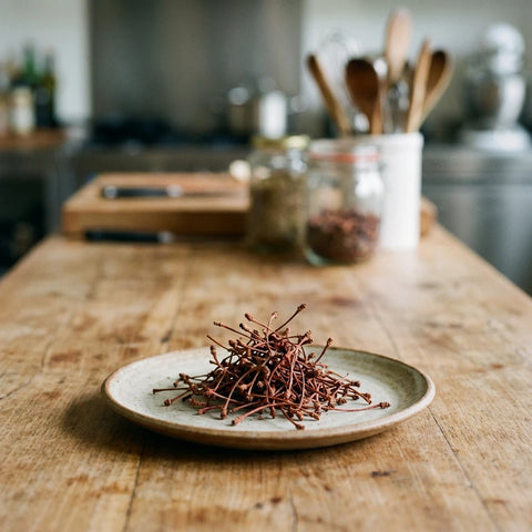 QUEUES DE CERISE COUPÉES pédoncule fructifère rouge
